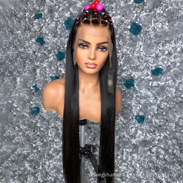 Transparent Lace Frontal Wig Vendor Raw Indian Virgin Straight Human Hair Hd Full Lace Front Wig For Black Women Human Hair Wig